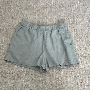Roxy linen blend light blue Shorts with Elastic Waistband